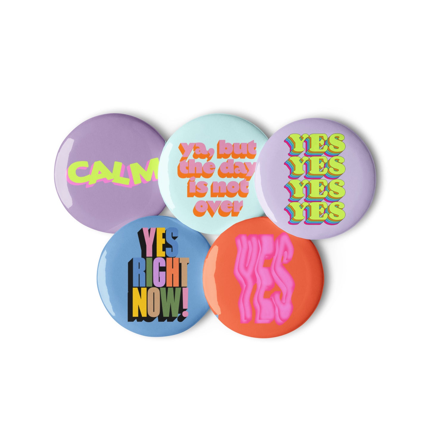Typographic Pins 3 Set of pin buttons