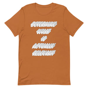 Determine What Is Actually Relevant Unisex t-shirt