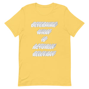 Determine What Is Actually Relevant Unisex t-shirt