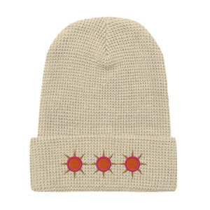 Radiant Summer Embroidered Waffle beanie