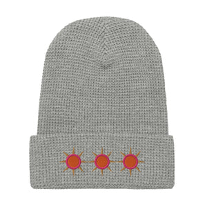 Radiant Summer Embroidered Waffle beanie