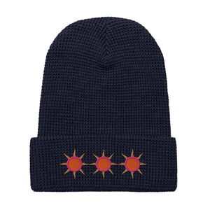 Radiant Summer Embroidered Waffle beanie